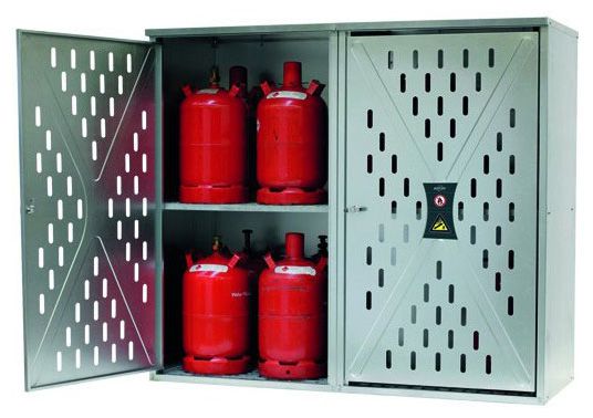 Druckgasflaschenschrank, Außenlagerung